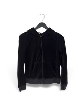 Juicy Couture Black Velour Zip Hoodie